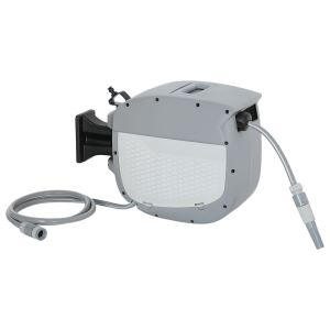 Enrollador de manguera 52x22x35 cm pp color gris Outsunny
