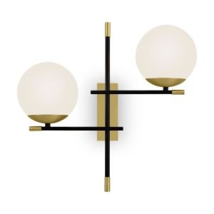 Aplique de pared - maytoni - nostalgia - 2 luces - oro mate - vidrio - e14