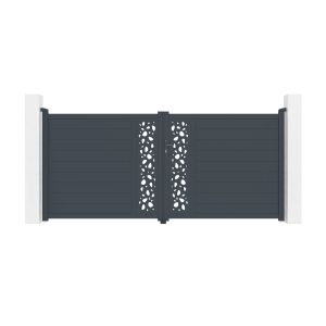 Puerta batiente sunny 350x160 cm + puerta + 4 postes elda + tanker b700