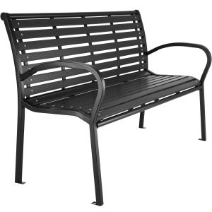 Banco de jardín 3 plazas carga 200 kg 126 x 62 x 81.5 cm negro