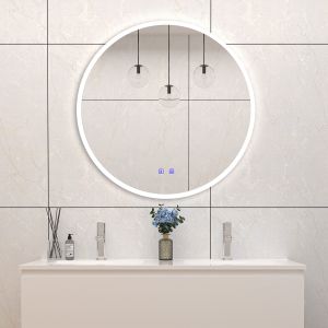 Espejo led de baño redondo 70cm + bluetooth + antivaho
