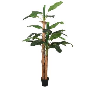 vidaXL árbol de plátano artificial 22 hojas verde 200 cm