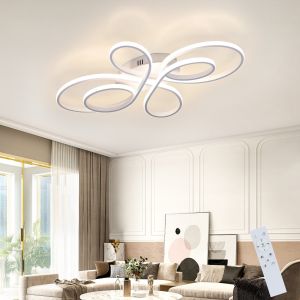 Nettlife lámpara de techo LED regulable 66 cm lámpara de dormitorio blanca