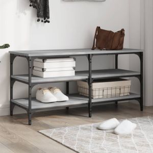 Banco zapatero madera de ingeniería gris sonoma 100x38,5x49 cm