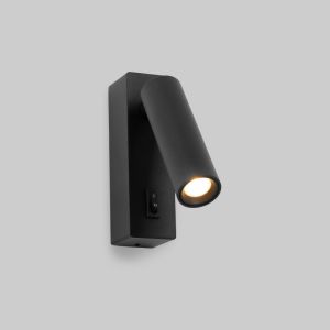 Aplique LED orientable 2w 3000k aluminio negro "pisa"