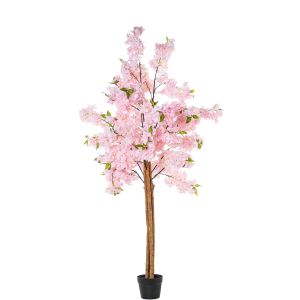 Planta artificial cerezo 160cm rosa cherry 4 troncos
