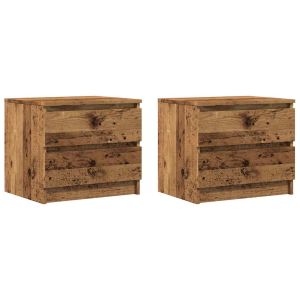 Casa lúmina - set  de 2 mesita de noche madera madeira  50 x 40 x 43,5 cm