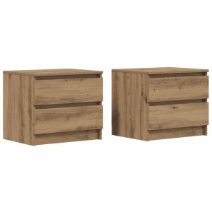 Casa lúmina - set  de 2 mesita de noche roble madeira  50 x 40 x 43,5 cm