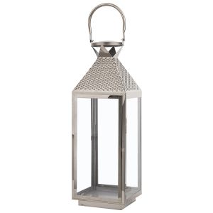 Linterna bali 55 cm acero inoxidable plateado