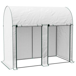 Invernadero 200x100x178 cm acero, pe color blanco Outsunny