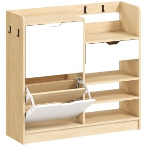 Zapatero estrecho 93x30x90 cm color marrón Homcom