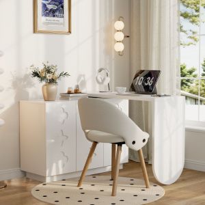 Escritorio giratorio con armario 3 puertas blanco