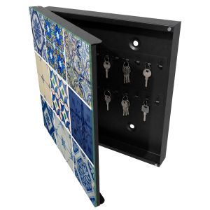 Armario para llaves decorativo 30x30x5 azulejos, apertura izquierda