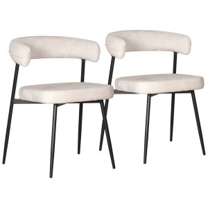 Pack de 2 sillas de tela beige thea