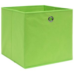 vidaXL cajas de almacenaje 10 uds tela verde 32x32x32 cm