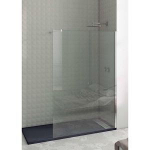 Mampara fija 120cm. Vidrio 8mm. Antical perfil cromo brillo