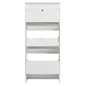 Sobuy zapatero 3 solapas con efecto de madera blanca