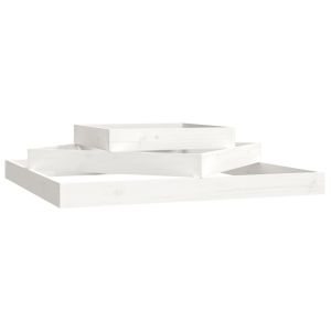 vidaXL jardinera madera maciza de pino blanco 112x112x27 cm