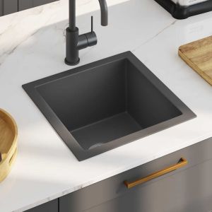 Fregadero hecho a mano acero inoxidable negro 174076