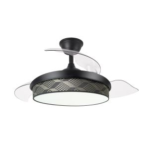 Ventilador dc moda 72w negro/tetris gris 3 aspas