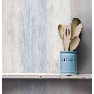 Papel pintado tnt textura madera decapé gris
