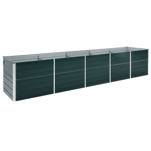 vidaXL arriate de jardín de acero galvanizado verde 400x80x77 cm