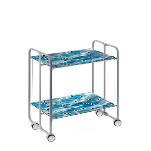 Carrito auxiliar con ruedas bauhaus armazón metálico gris, 2 bandejas
