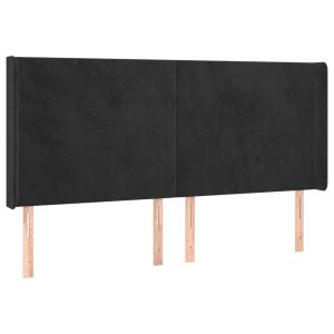 vidaXL cabecero con orejas de terciopelo negro 203x16x118/128 cm