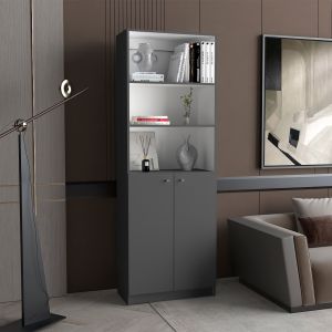 Estanteria home en melamina con gabinete inferior y 3 estantes exteriores