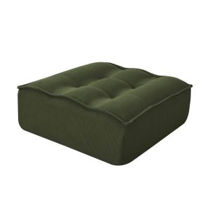 Oviala - puf de tela verde 80 x 75 x 32 cm