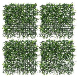 Conjunto 4 paneles artificiales, jardín vertical 50x50 cm pachysandra