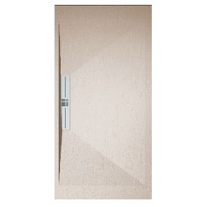 Plato de ducha pizarra edis crema  90x110 cm rejilla acero inox.