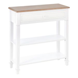 Mesa de consola 75.6x27.5x80.5 cm pino, tablero de mdf color blanco Homcom