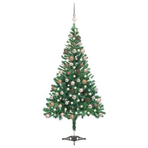 vidaXL árbol de navidad artificial con luces y bolas 230 ramas 120 cm