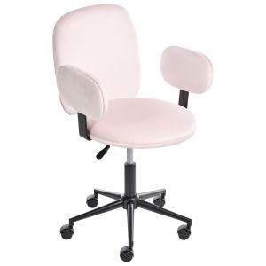Silla de escritorio moraga terciopelo rosa pastel