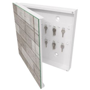 Armario para llaves decorativo 30x30x5, apertura izquierda blanca
