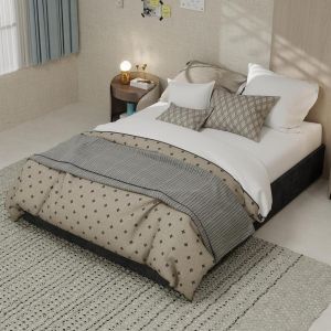 Cama elevable con almacenaje 140x200cm gris, sin cabecero ni colchón