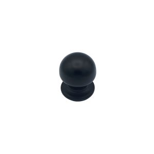 Pomo fijo de puerta, lote de 6, d: 50 mm, aluminio, negro, fijación rápida