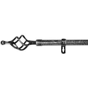 Barra de forja extensible y decorativa(negro+gris, 120-210cm trenza)