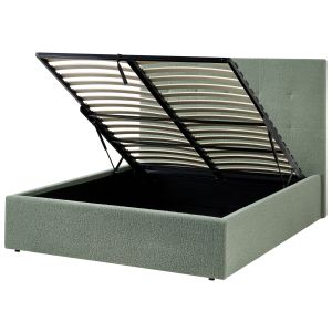 Cama con almacenaje lorient bouclé verde 140 x 200 cm