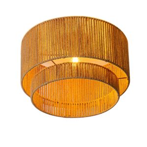 Plafón techo boho cuerda yute natural ø45 cm artesanal