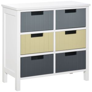 Cómoda de madera 62x28x58 cm mdf color blanco Homcom