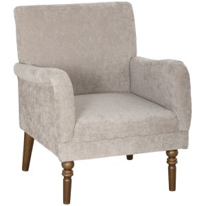 Sillón relax 70x75x88 cm lino, madera de caucho color gris Homcom