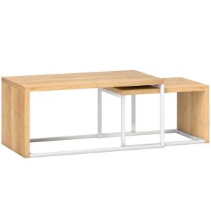 Mesas de centro 90x48x42 cm color marrón Homcom, hogar - muebles de salón