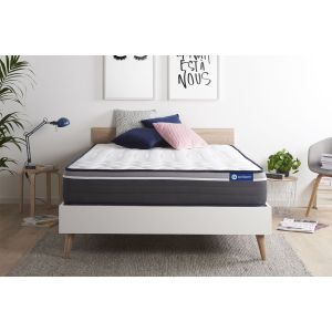 Colchón blanco con látex y espuma viscoelástica 130 x 190