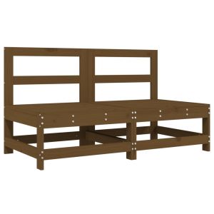 vidaXL sofás centrales de jardín 2 uds madera maciza pino marrón miel