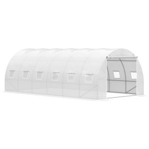 Invernadero de túnel pe, metal galvanizado color blanco 600x300x200 cm