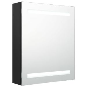 vidaXL armario de baño con espejo negro 50x14x60 cm