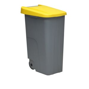 Contenedor de basura  eco 110 litros tapa amarilla