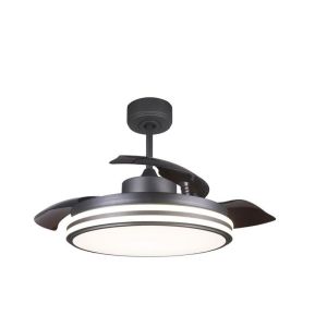 Cristalrecord ventilador de techo LED regulable louis negro